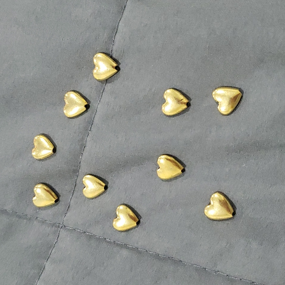 💥50% sale💥 10 Gold heart beads #1873 - Picture 1 of 3